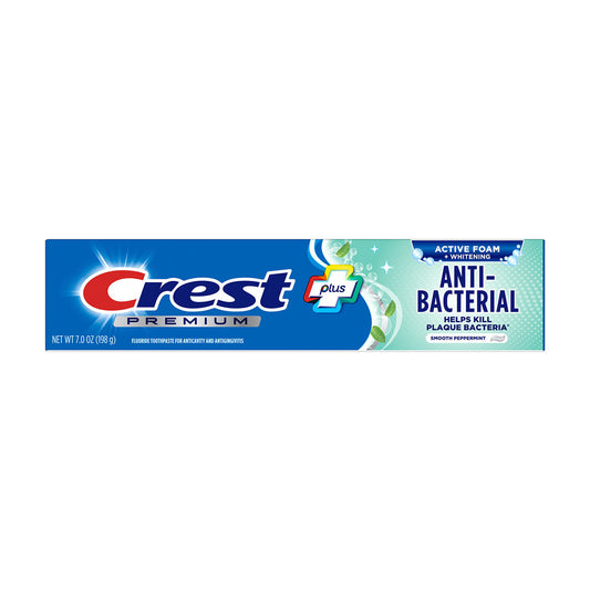 Crest Premium Plus Anti-Bacterial Toothpaste, Smooth Peppermint 7.0oz