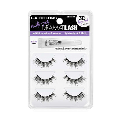 L.A. Colors False Lashes with Glue, 3 pk