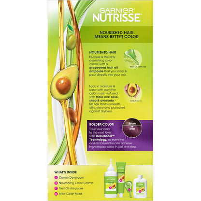 Garnier Nutrisse Ultra Color Nourishing Bold Permanent Hair Color Creme, V2 Dark Intense Violet