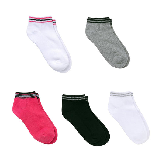 Kids Athletic No Show Socks, 5 ct, Assorted