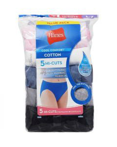 Hanes Women's Hi-Cuts Underwear, Size 7 - 5 Pack