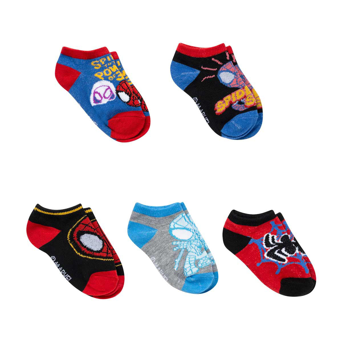 Kids Athletic No Show Socks, 5 ct, Assorted