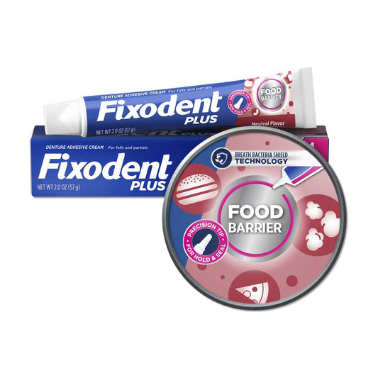 Fixodent Plus Food Barrier Denture Adhesive Cream, 2.0 oz