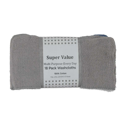 Super Value Multi Purpose-Every Day Washcloths, 18 ct- Assorted