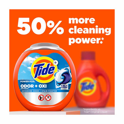 Tide Odor Defense + Oxi Laundry Detergent Pacs, Original Scent, 106 Count, Advanced Odor + Stain Fighter