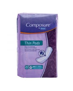 Composure Bladder Control Incontinence Pad, Moderate Absorbency, 20 ct
