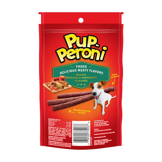 Pup-Peroni Triple Meat Lovers Bacon, Sausage & Pepperoni Flavor Dog Treats, 2.5 oz