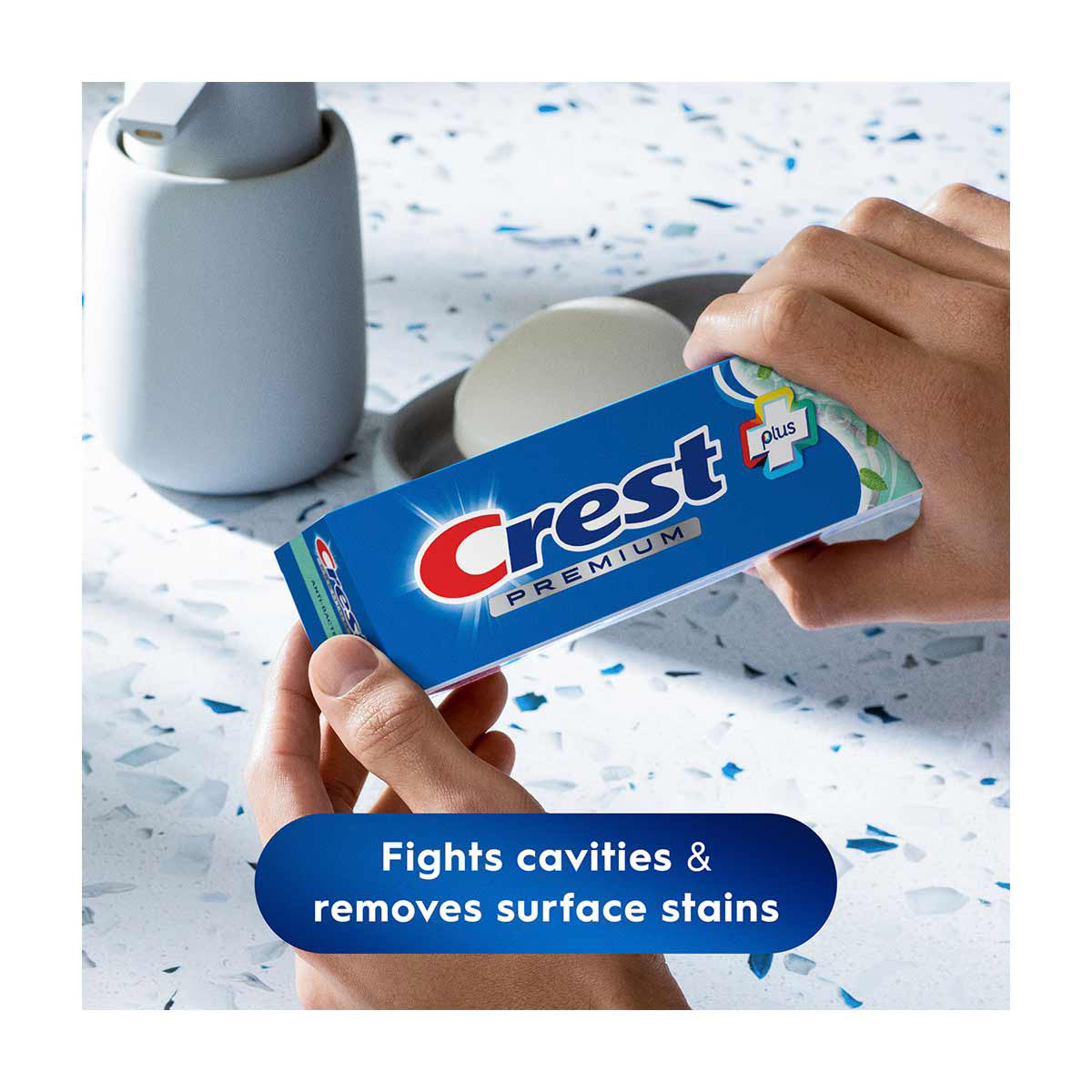 Crest Premium Plus Anti-Bacterial Toothpaste, Smooth Peppermint 7.0oz