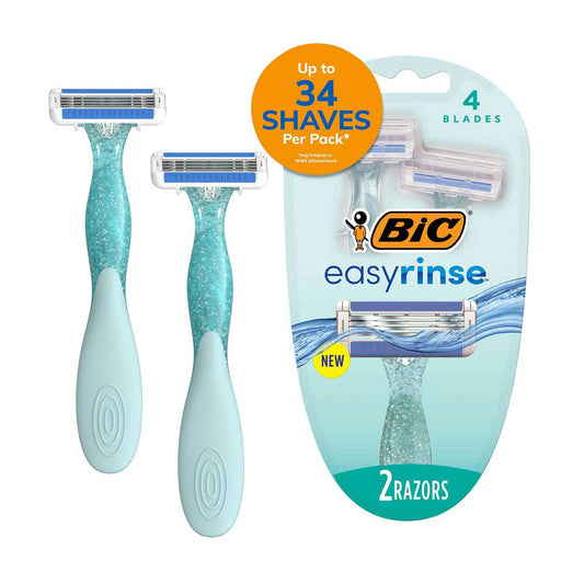 BIC EasyRinse Women's Disposable Razors - 4 Blades, 2 ct