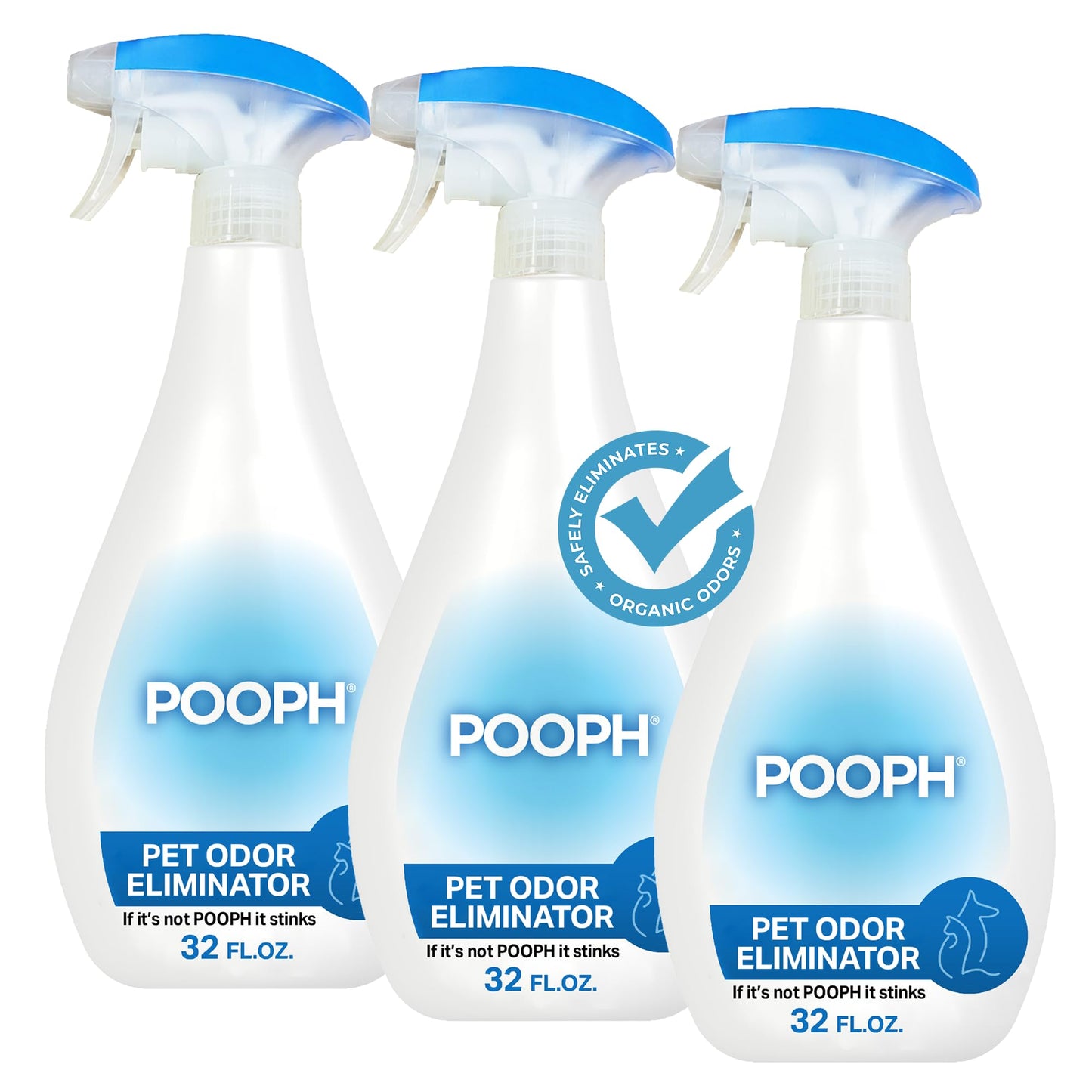 POOPH® Pet Odor Eliminator Spray - Patented NO Fragrance NO Harsh Chemicals Organic Odor Eliminator Works On-Contact Home, Auto, Upholstery, and more Fast Easy Safe for Pets, People and the Planet!