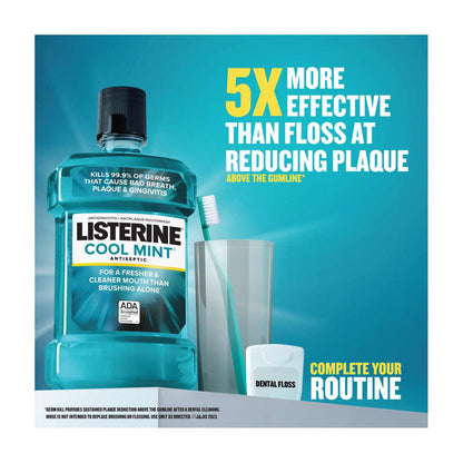 Listerine Cool Mint Antiseptic Mouthwash, 1 L - 33.8 fl oz