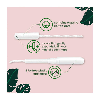L. Cotton Tampons Regular/Super Absorbency Multipack, Free from Chlorine Bleaching, Pesticides, Fragrances, or Dyes, 30 Count