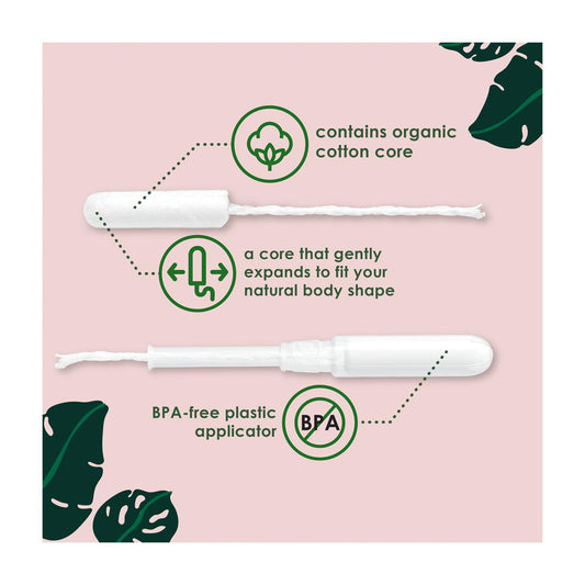 L. Cotton Tampons Regular/Super Absorbency Multipack, Free from Chlorine Bleaching, Pesticides, Fragrances, or Dyes, 30 Count