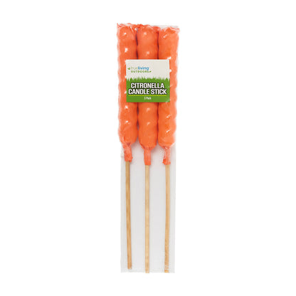 True Living Outdoors Citronella Candle Stick, 3 ct - Assorted