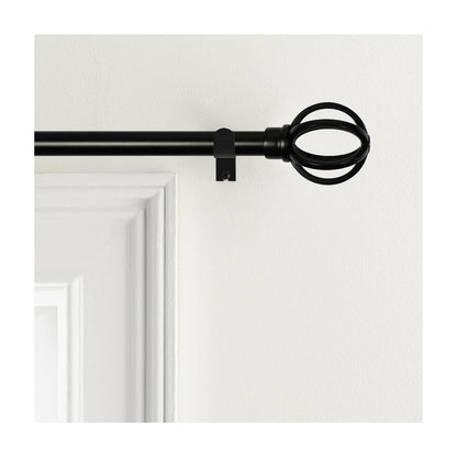 True Living Decorative Adjustable Curtain Rod, Black