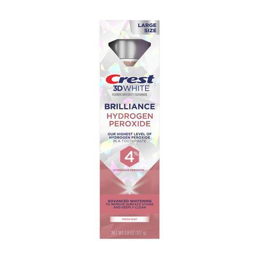 Crest 3D White Brilliance Hydrogen Peroxide Teeth Whitening Toothpaste, 3.8 oz, Anticavity Fluoride Toothpaste