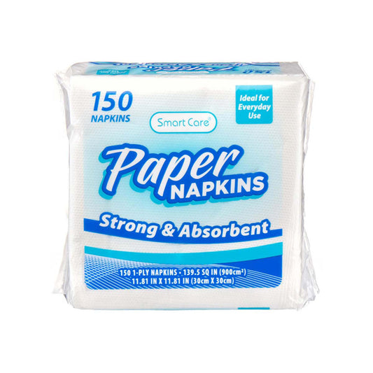 Smart Care White Paper Napkins, 150 ct