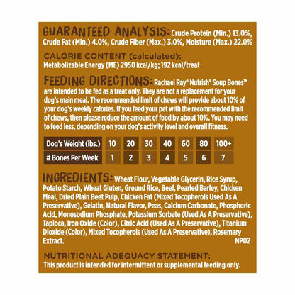 Rachael Ray Nutrish Soup Bones with Real Beef & Barley, 6.3 oz - 3 ct