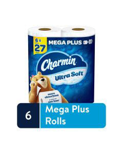 Charmin Ultra Soft Toilet Paper - Mega Plus Rolls, 6 ct