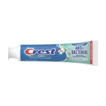 Crest Premium Plus Anti-Bacterial Toothpaste, Smooth Peppermint 7.0oz