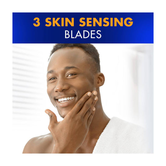 Gillette Sensor3 Refillable Razor for Men, Includes 1 Shaving Razor Handle and 4 Razor Blade Refills