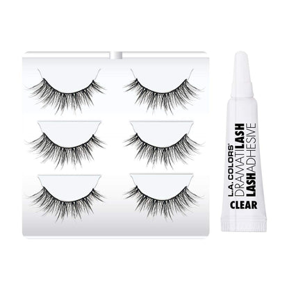 L.A. Colors False Lashes with Glue, 3 pk