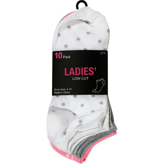 Ladies' Low Cut Socks, 10 ct