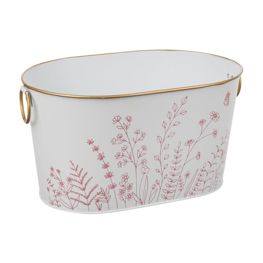 Floral Design Metal Basket, Assorted