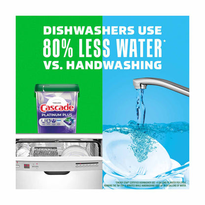 Cascade Platinum + Oxi ActionPacs Dishwasher Detergent, Fresh Scent, 30 ct