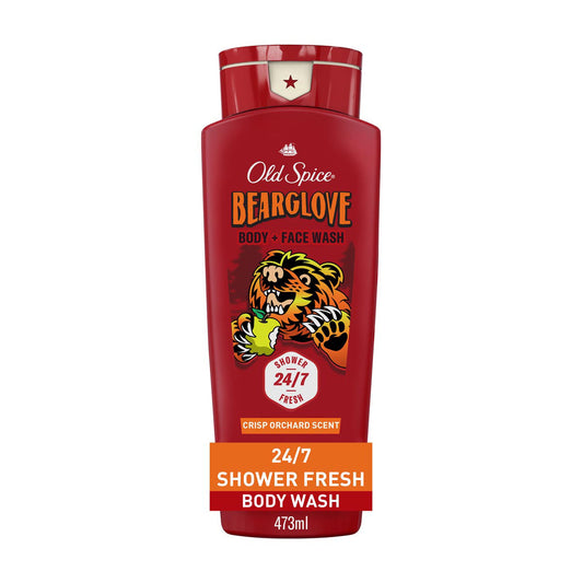 Old Spice Cleansing Body Wash for Men, 24/7 Shower Clean, Bearglove, Crisp Orchard Scent, 16 oz