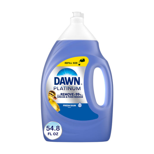 Dawn Platinum Dishwashing Liquid Refill Size, Fresh Rain Scent, 54.8 fl oz