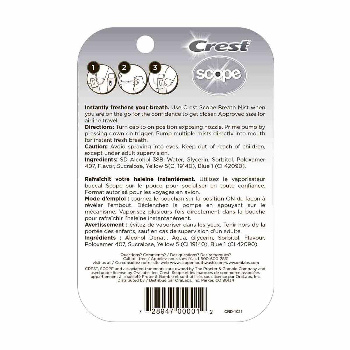 Crest Scope Breath Mist, 0.24 fl oz