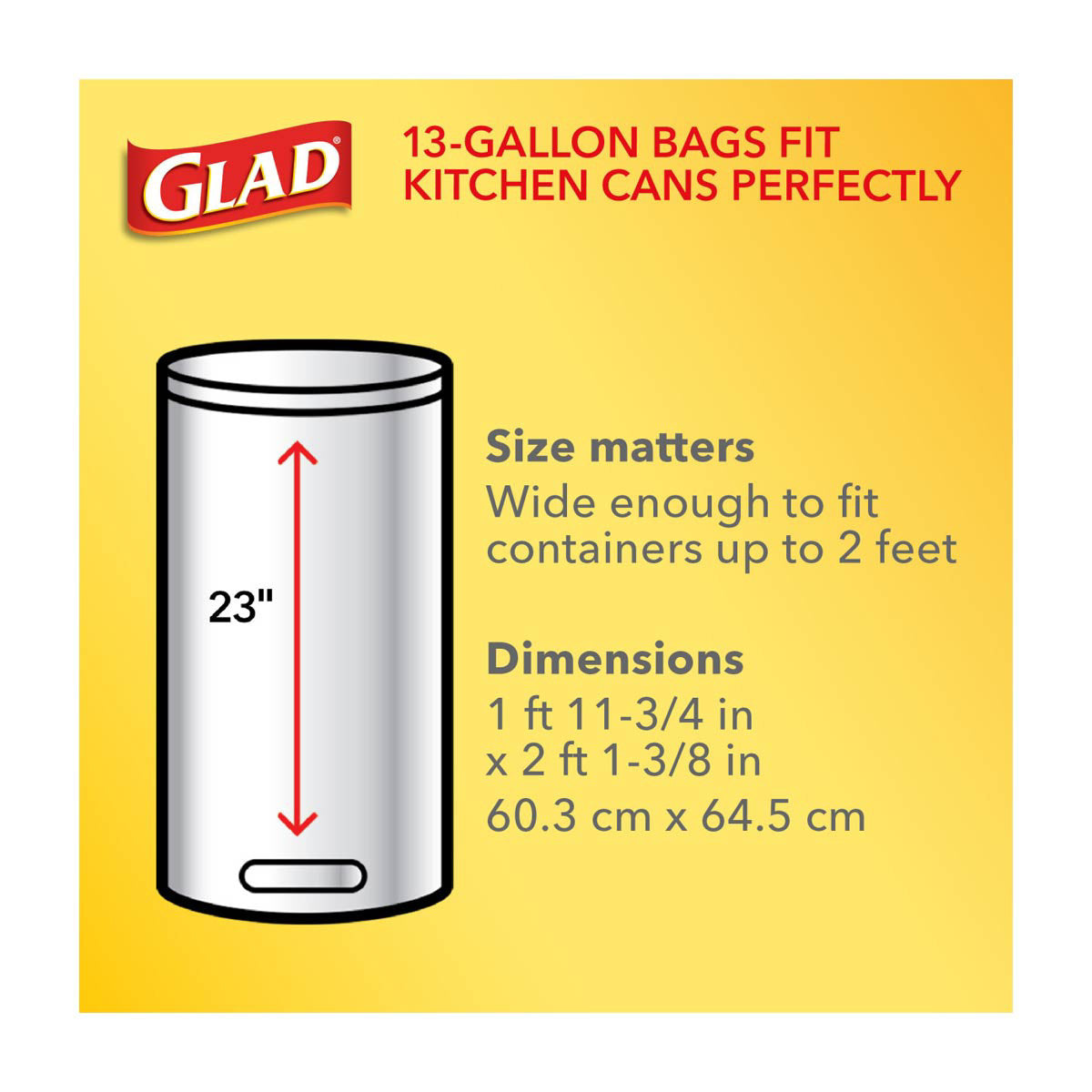 Glad Quick-Tie Tall Kitchen Trash Bags, Gain Original Scent, 13 Gallon, 5 ct