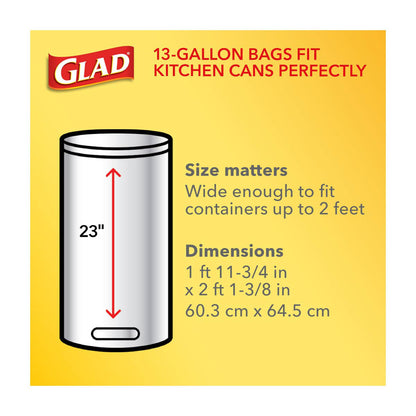 Glad Quick-Tie Tall Kitchen Trash Bags, Gain Original Scent, 13 Gallon, 5 ct