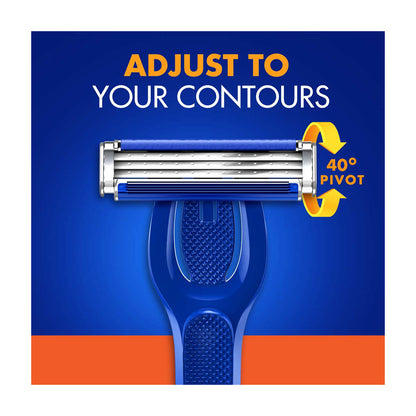 Gillette Sensor3 Refillable Razor for Men, Includes 1 Shaving Razor Handle and 4 Razor Blade Refills