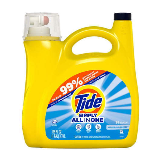 Tide Simply Clean & Fresh Liquid Laundry Detergent - Refreshing Breeze, 89 loads - 128 fl oz