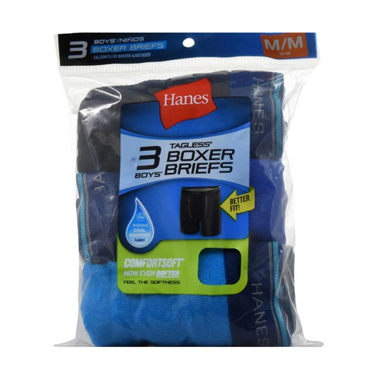 Hanes Sport Boxer Brief Boys Size Medium, 3 ct