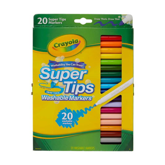Crayola Super Tips Washable Markers, 20 Count