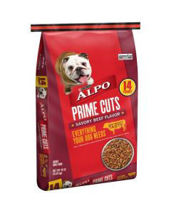 Purina Alpo Prime Cuts Savory Beef Flavor Adult Dry Dog Food, 14 lb