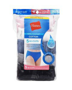 Hanes Women's Hi-Cuts Underwear, Size 7 - 5 Pack