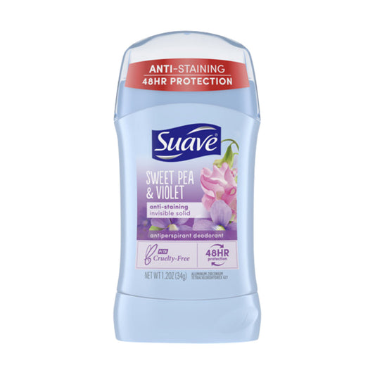 Suave Invisible Solid Deodorant & Antiperspirant - Sweet Pea & Violet, 1.2 oz