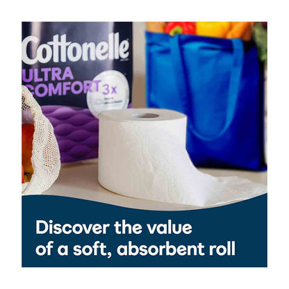 Cottonelle Ultra Comfort Toilet Paper, Strong Toilet Tissue, 9 Mega Rolls (9 Mega Rolls = 36 Regular Rolls), 244 Sheets Per Roll