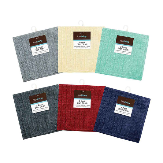 True Living 2 Pack Dish Cloth, Assorted