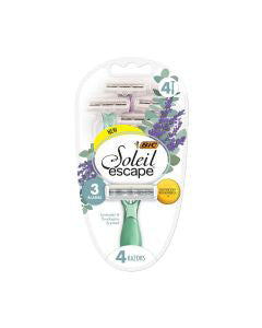 BIC Soleil Escape Women's Disposable Razors With 3 Blades - Lavender & Eucalyptus, 4 ct