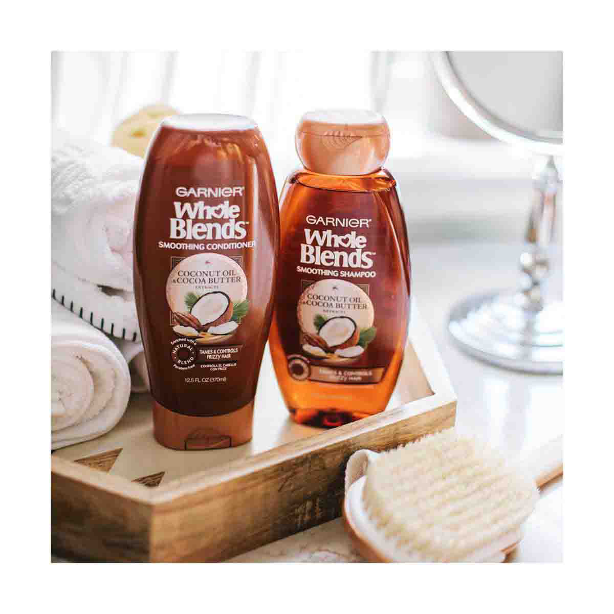 Garnier Whole Blends Smoothing Conditioner Coconut Oil & Cocoa Butter Extract - 12.5 fl oz