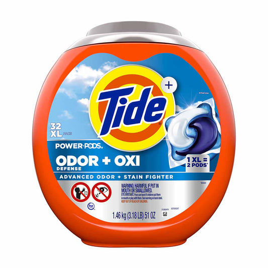 Tide Odor Defense + Oxi Laundry Detergent Pacs, Original Scent, 106 Count, Advanced Odor + Stain Fighter