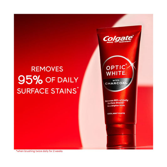 Colgate Optic White with Charcoal Whitening Toothpaste with Cool Mint Flavor