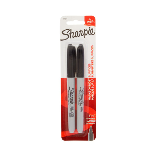 Sharpie Fine Point Permanent Black Markers, Pack of 2