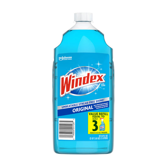 Windex Glass Cleaner Refill, Original Blue, 2 Liters