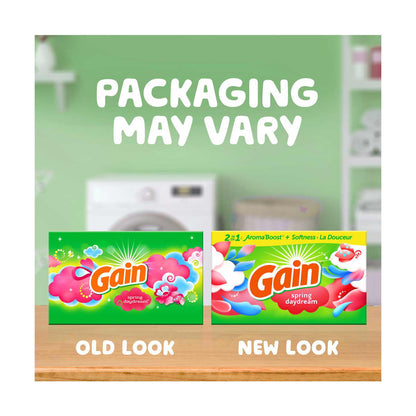 Gain dryer sheets, 105 Count, Original Scent Laundry Fabric Softener Sheets with 2-in-1 Aromaboost Plus Softness